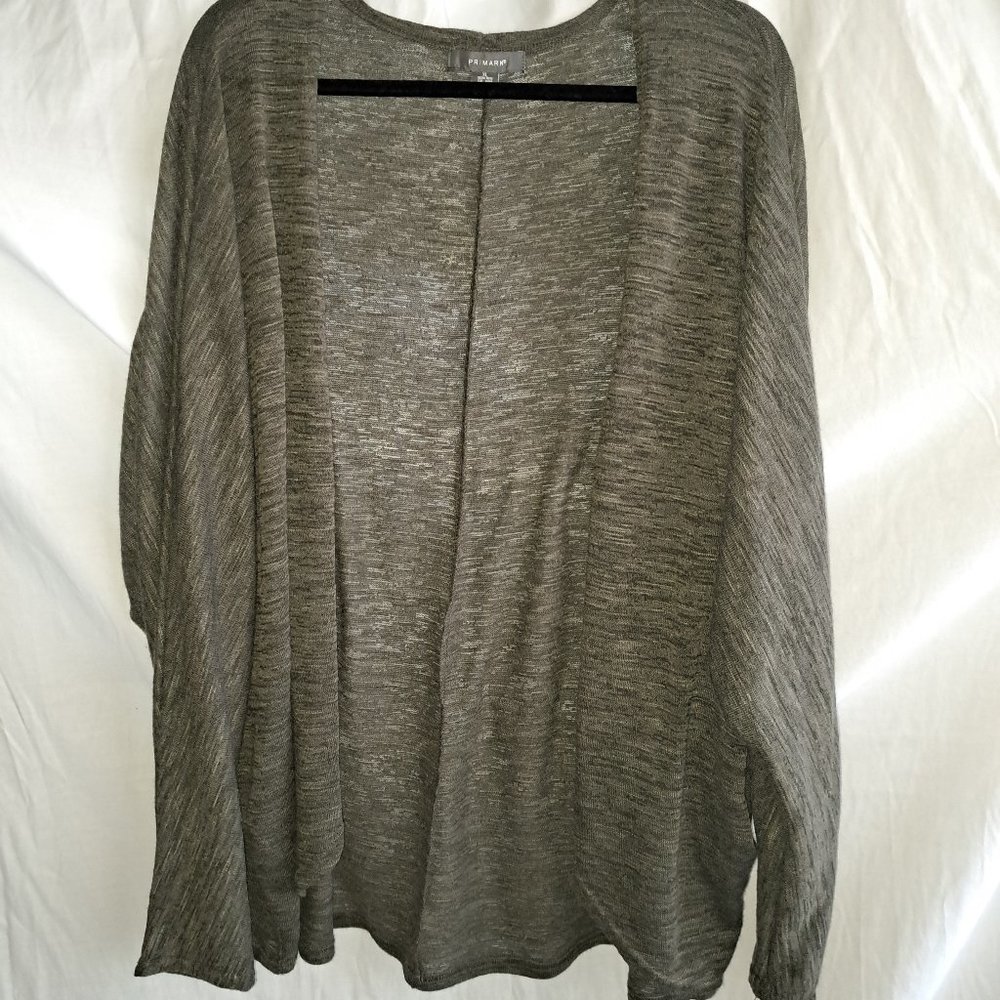 Primark Heather Olive Open-Front Lightweight Cardigan